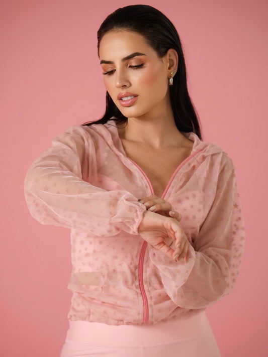 Jacket Mesh Pink Stars