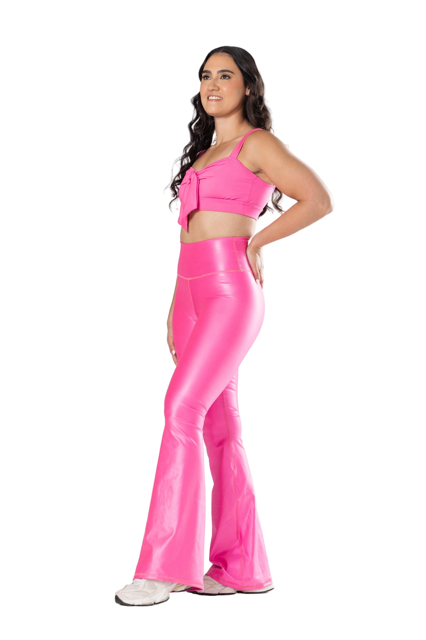 Leggings Flare Shimmer Hot Pink