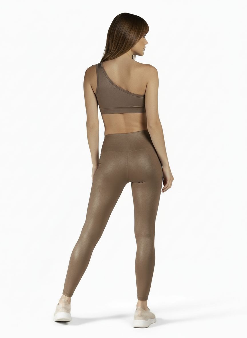 Top One Shoulder Shimmer Chocolate