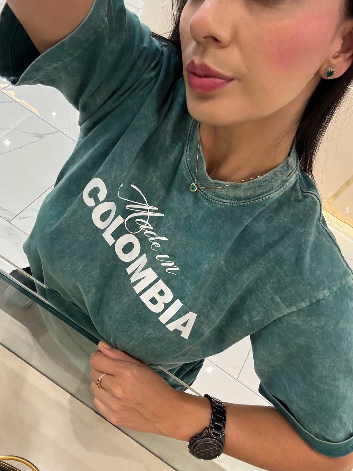 Made in Colombia T-Shirt Washed Green