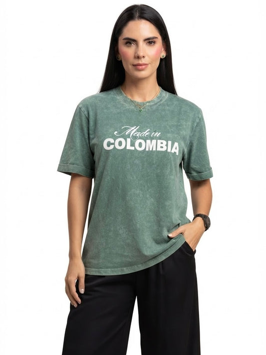 Made in Colombia T-Shirt Washed Green