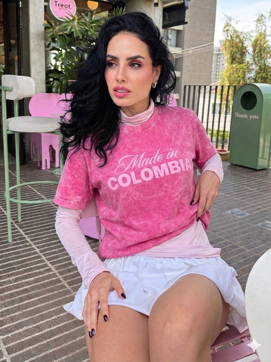 Made in Colombia T-Shirt Washed Pink