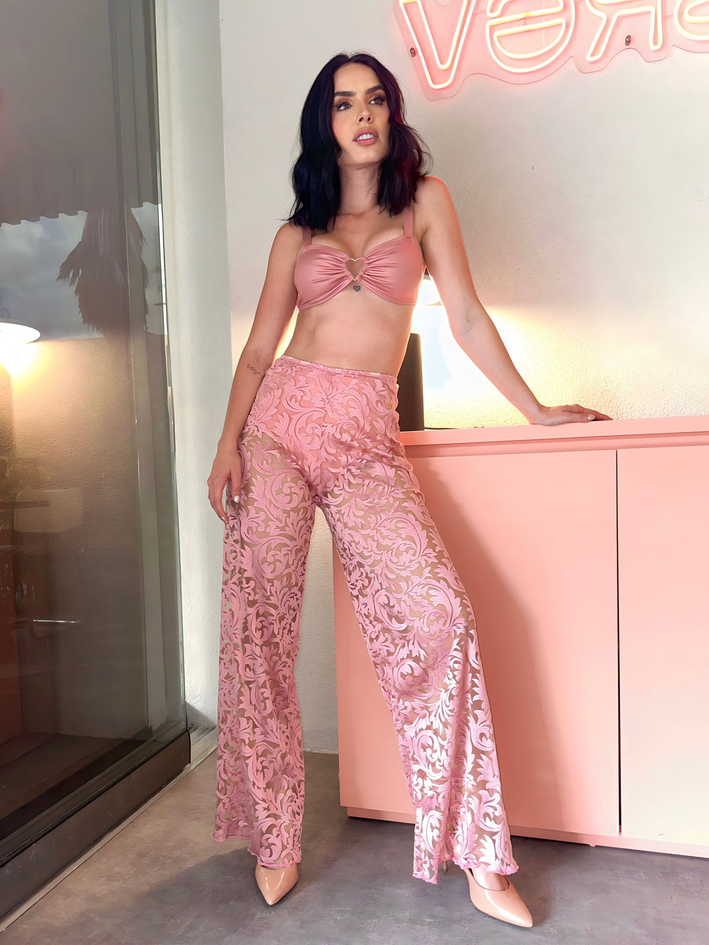 Lace Pants Pink