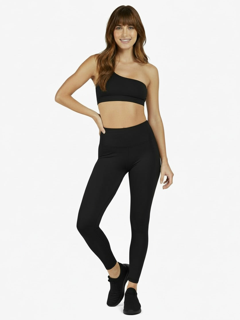 Top One Shoulder Matte Black