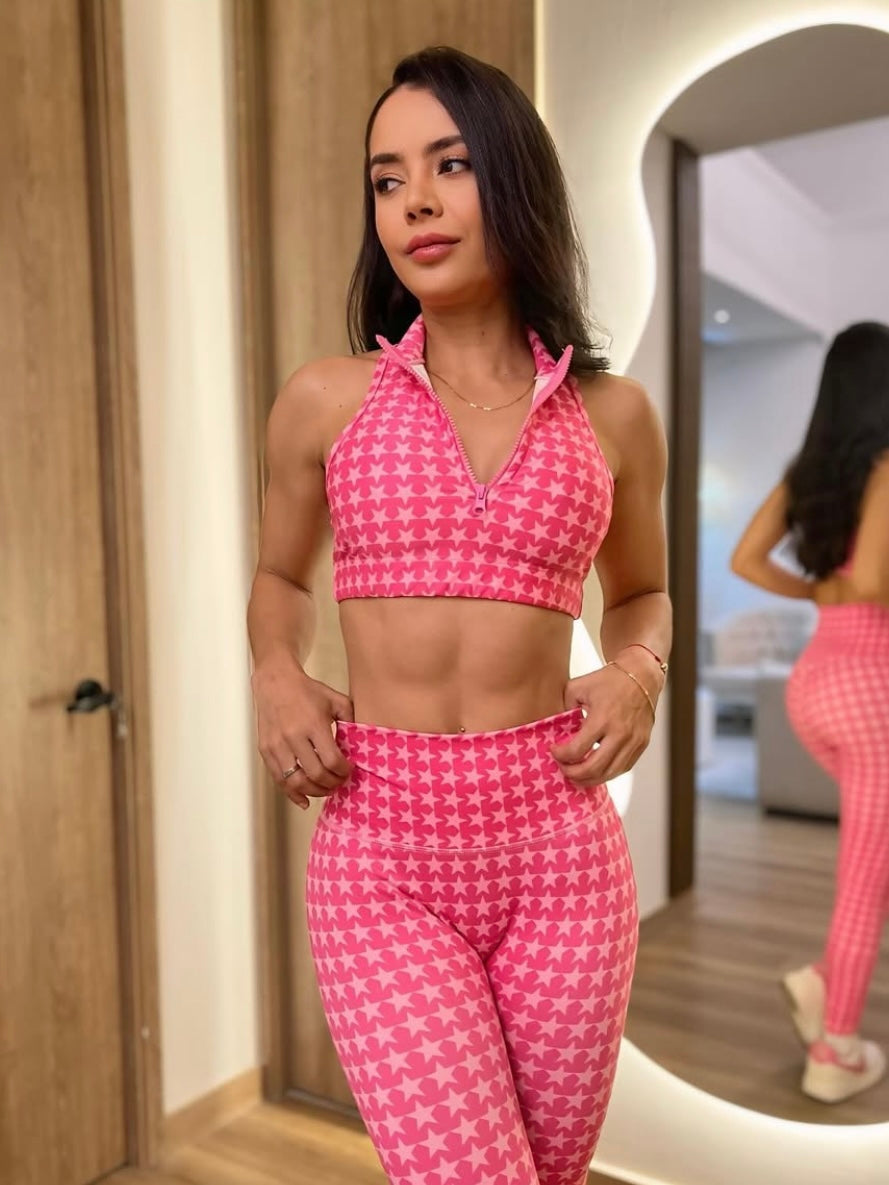 Top Zipper (Lucky Girl) in Pink Stars