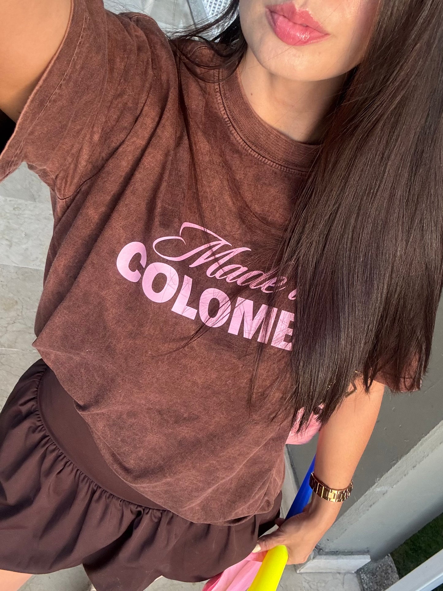Made in Colombia T-Shirt Washed Brown