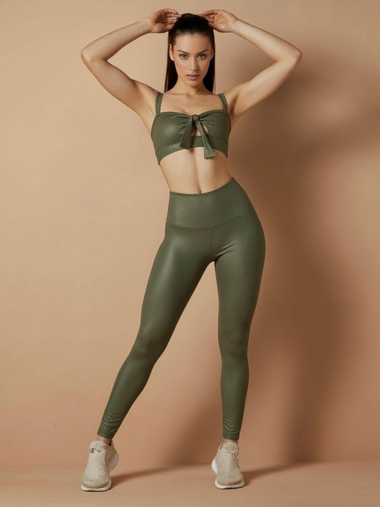 Leggings Shimmer Military Green