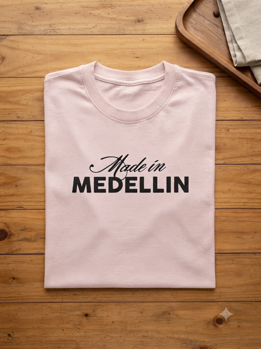 Made in Medellín Pink T-Shirt  (Algodón)