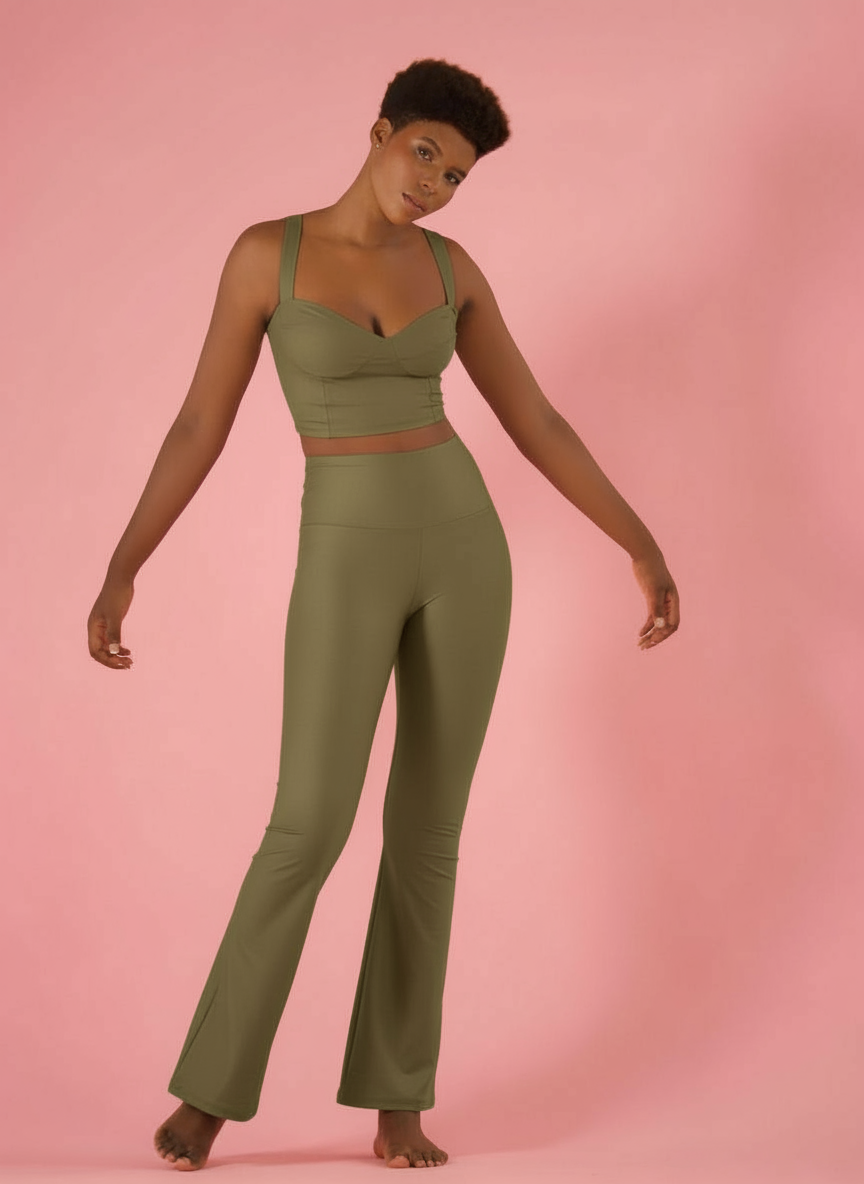 Leggings Flare Olive Green