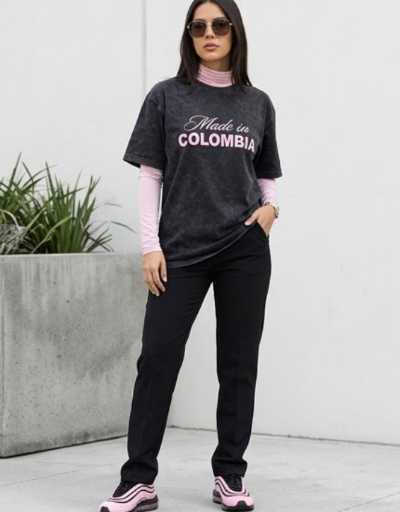 Made in Colombia T-Shirt Black Wash  (Algodón) Entrega Inmediata