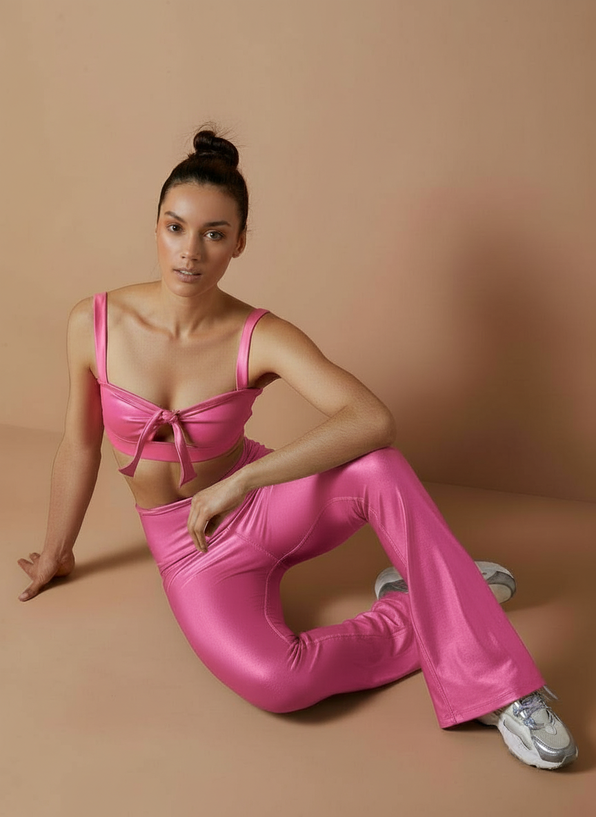 Leggings Flare Shimmer Hot Pink
