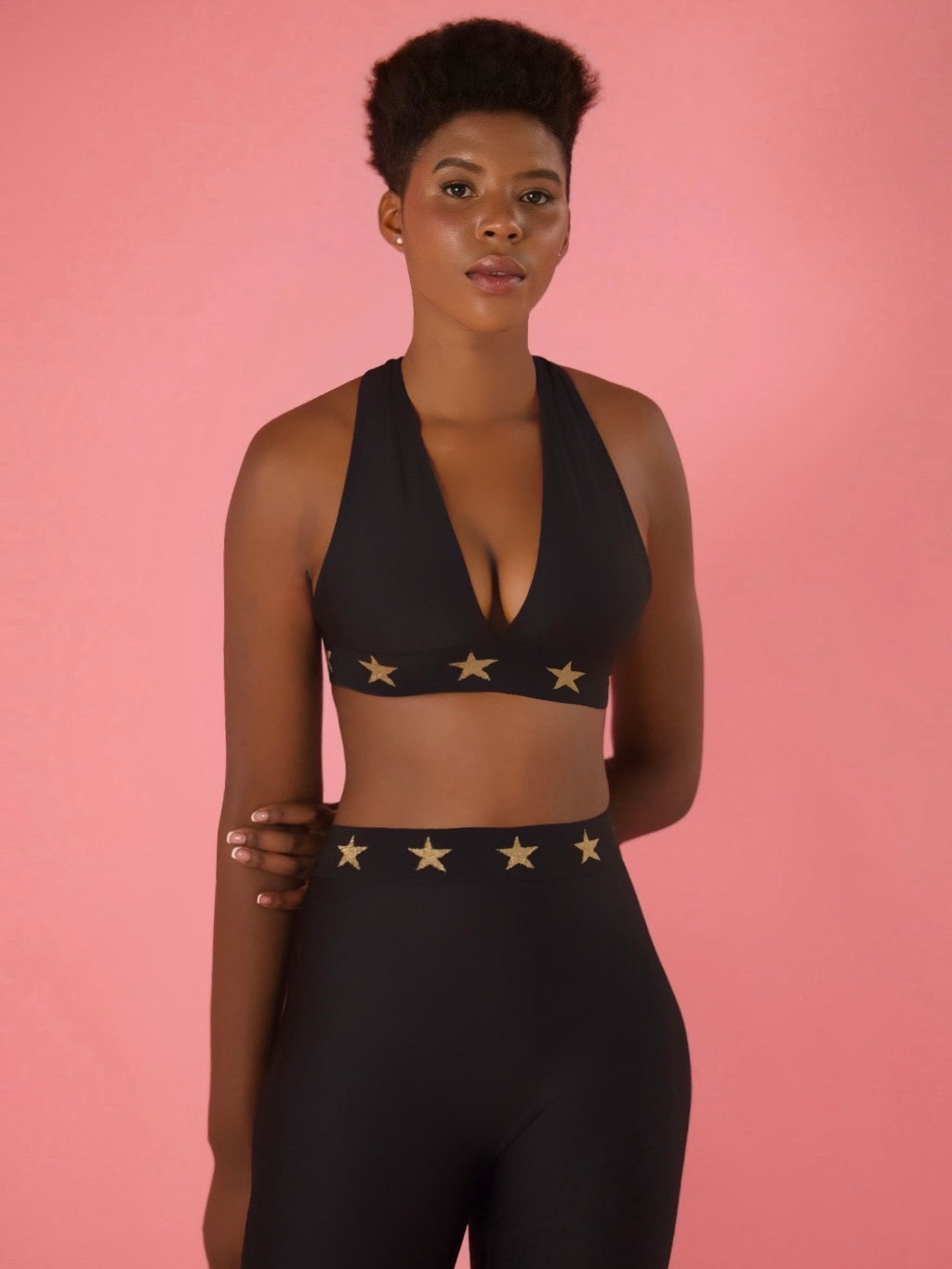 Top V Gold Stars Black