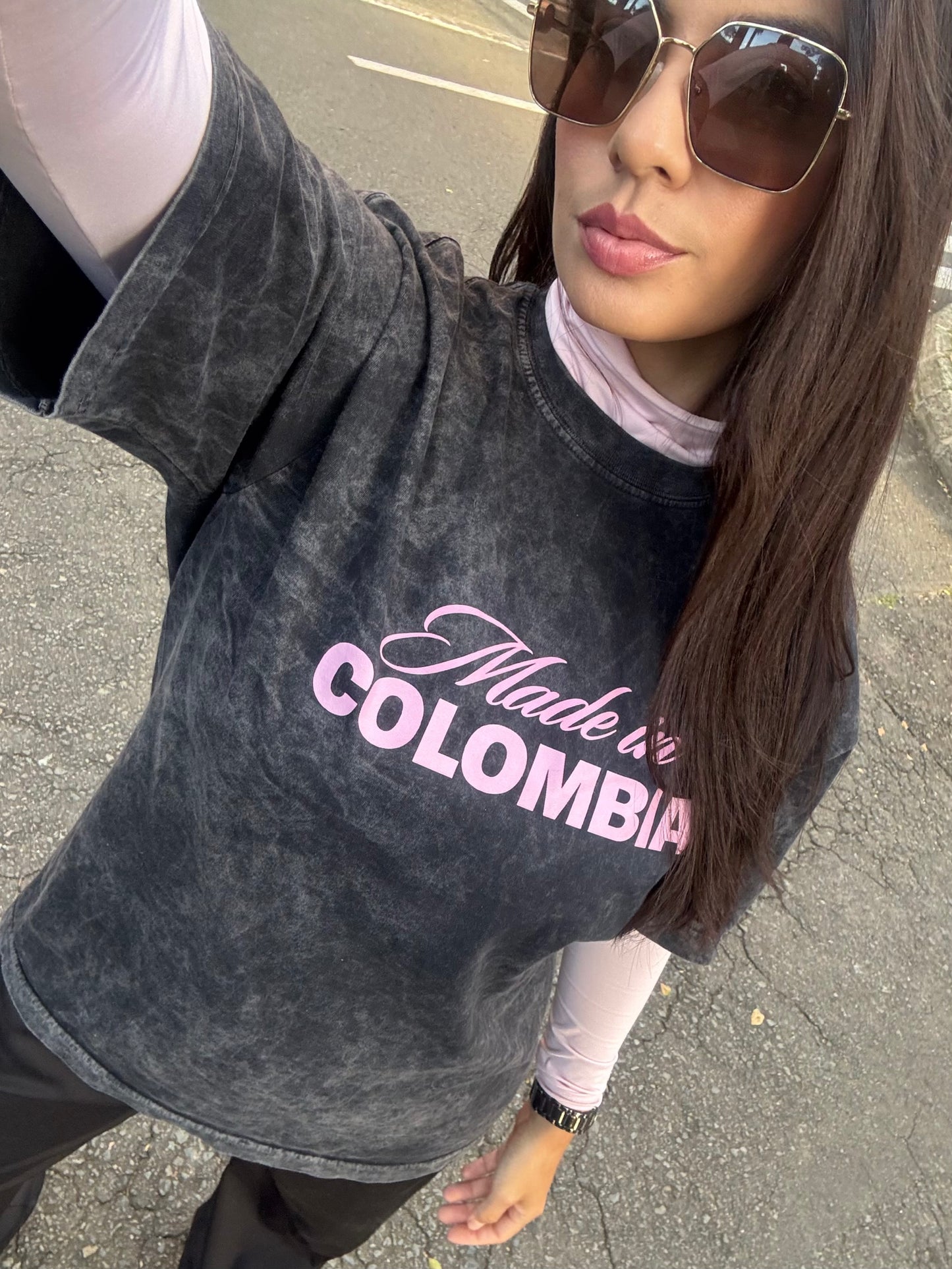 Made in Colombia T-Shirt Black Wash  (Algodón) Entrega Inmediata