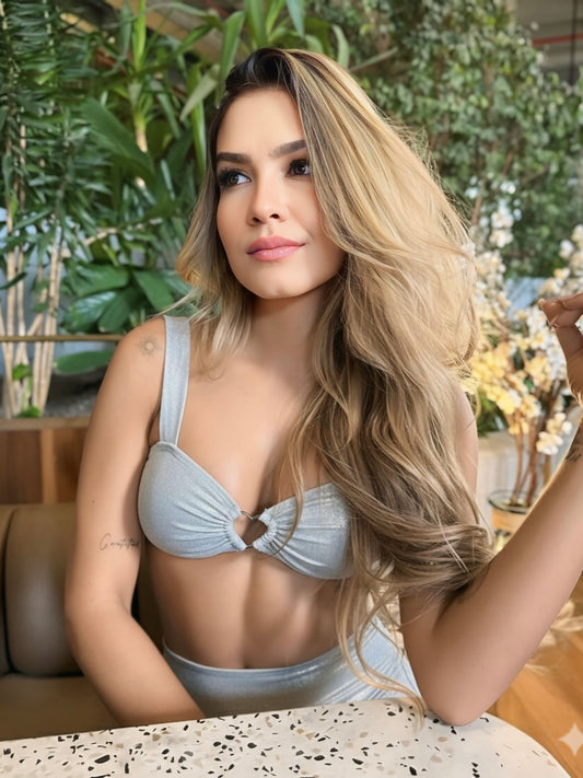 Top Heart Shimmer Silver