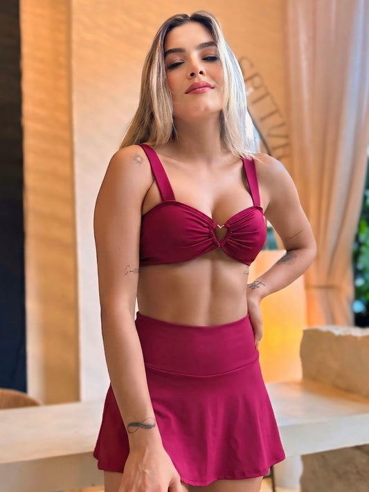 Top Heart Matte Burgundy