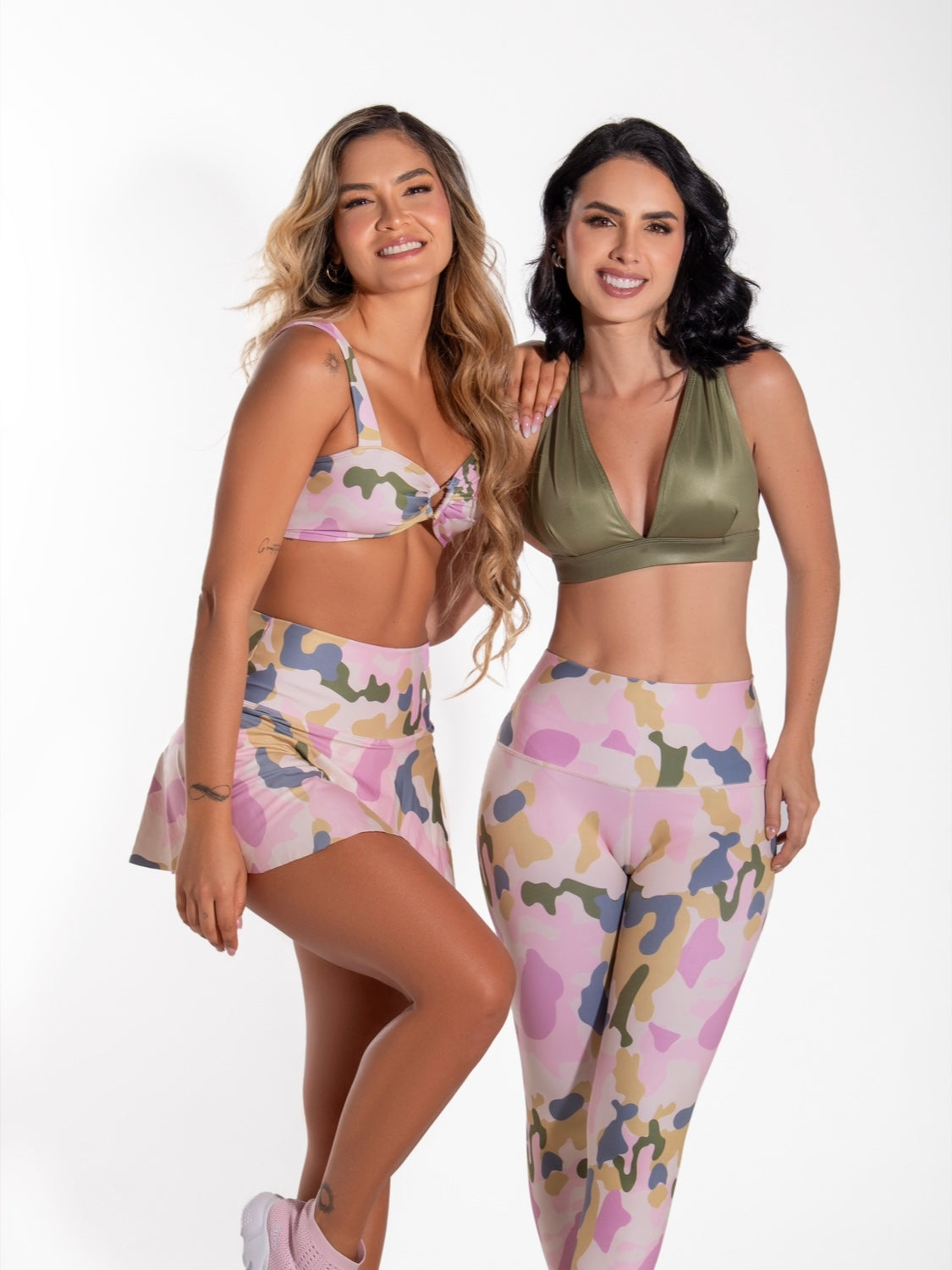 Tennis Skirt Camo Pink & Green