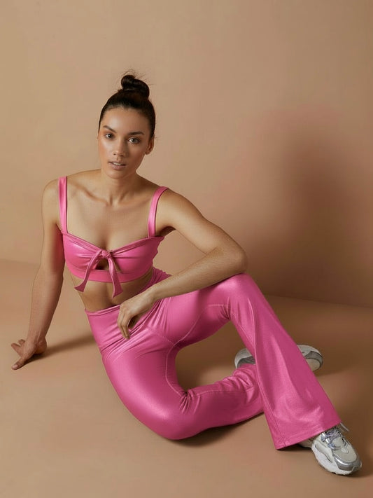 Leggings Flare Shimmer Hot Pink