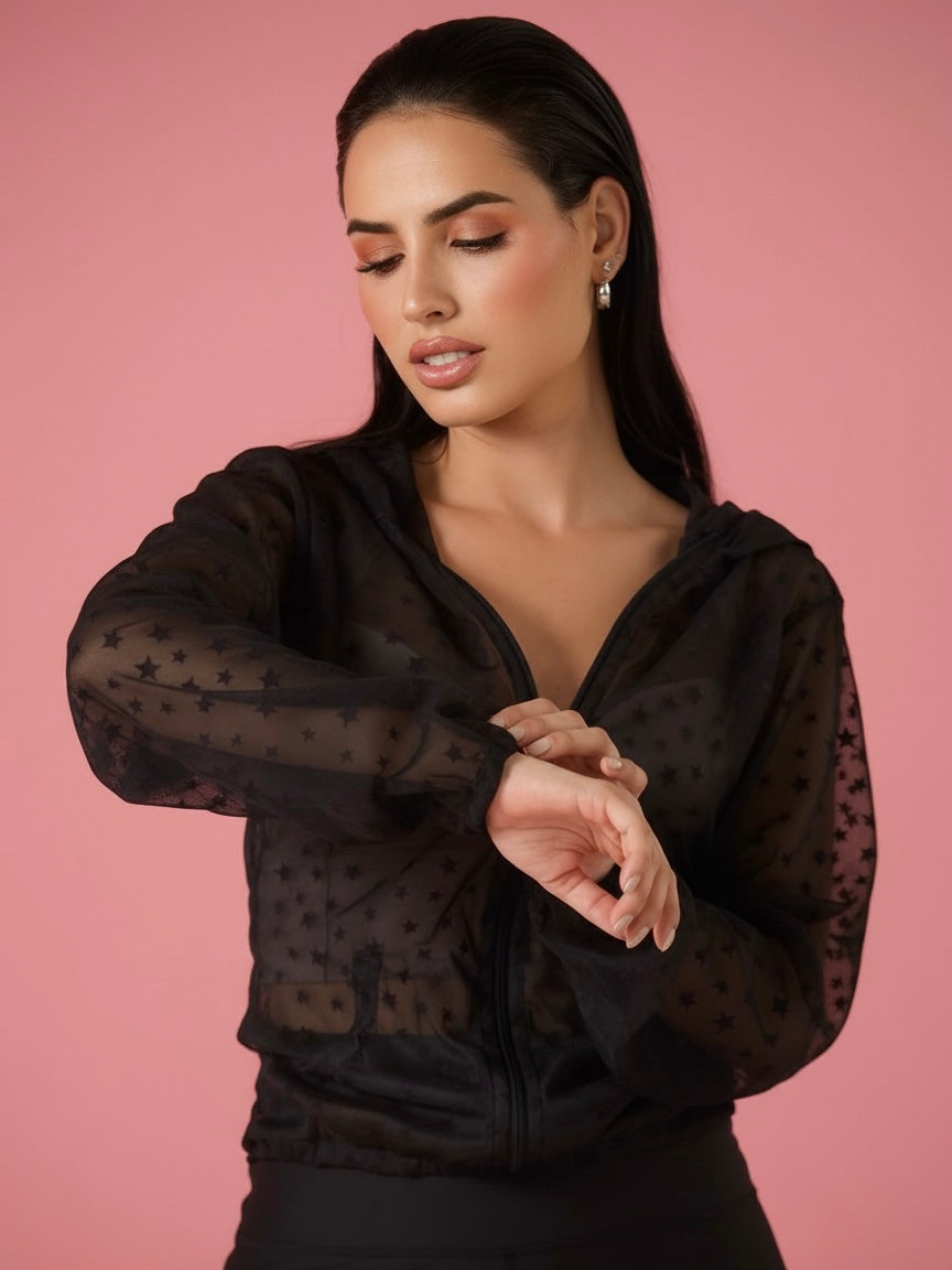 Jacket Mesh Black Stars