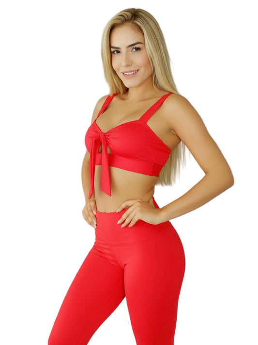 Top Moño Matte Red