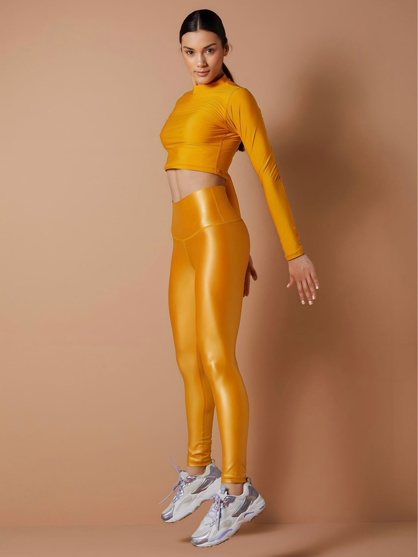 Leggings Shimmer Cracked Mustard