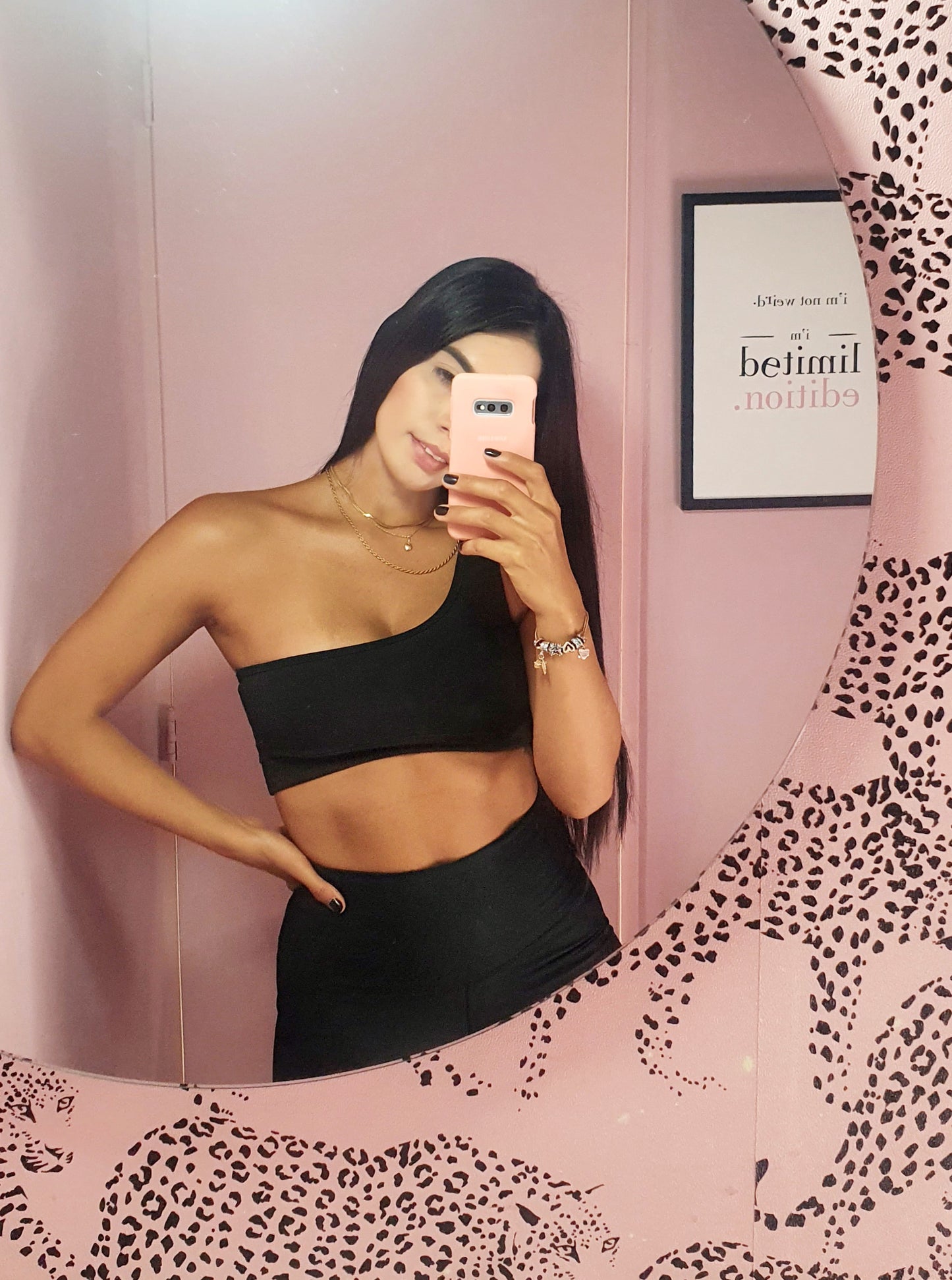 Top One Shoulder Matte Black