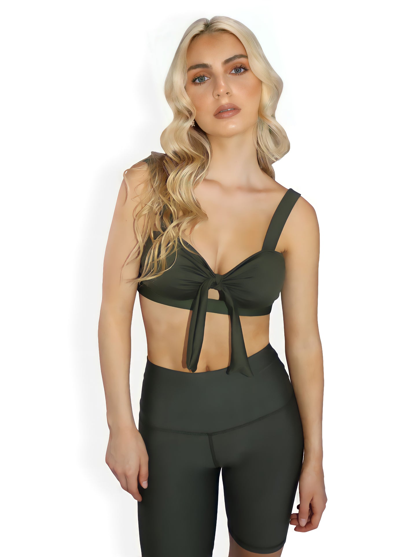 Top Moño Matte Military Green